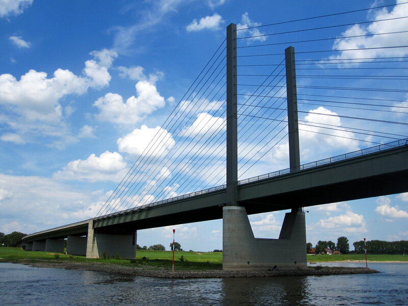 Cable-stayed Bridge — Blue, Serene, Afternoon, Photograph
