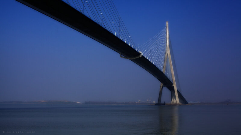 Cable-stayed Bridge — Blue, Serene, Afternoon