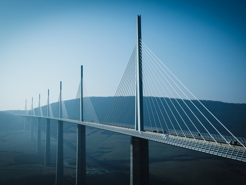 Cable-stayed Bridge — Blue, Serene