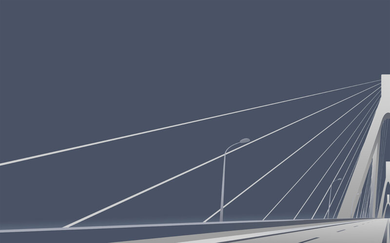 Cable-stayed Bridge — Gray, Calm