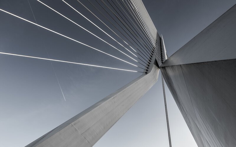 Cable-stayed Bridge — Gray, Dramatic