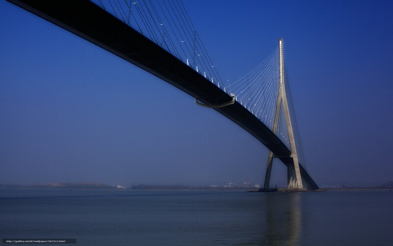 Cable-stayed bridge over water