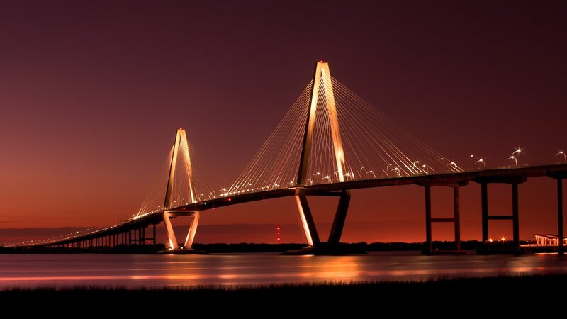 Cable-stayed Bridge — Purple, Dramatic