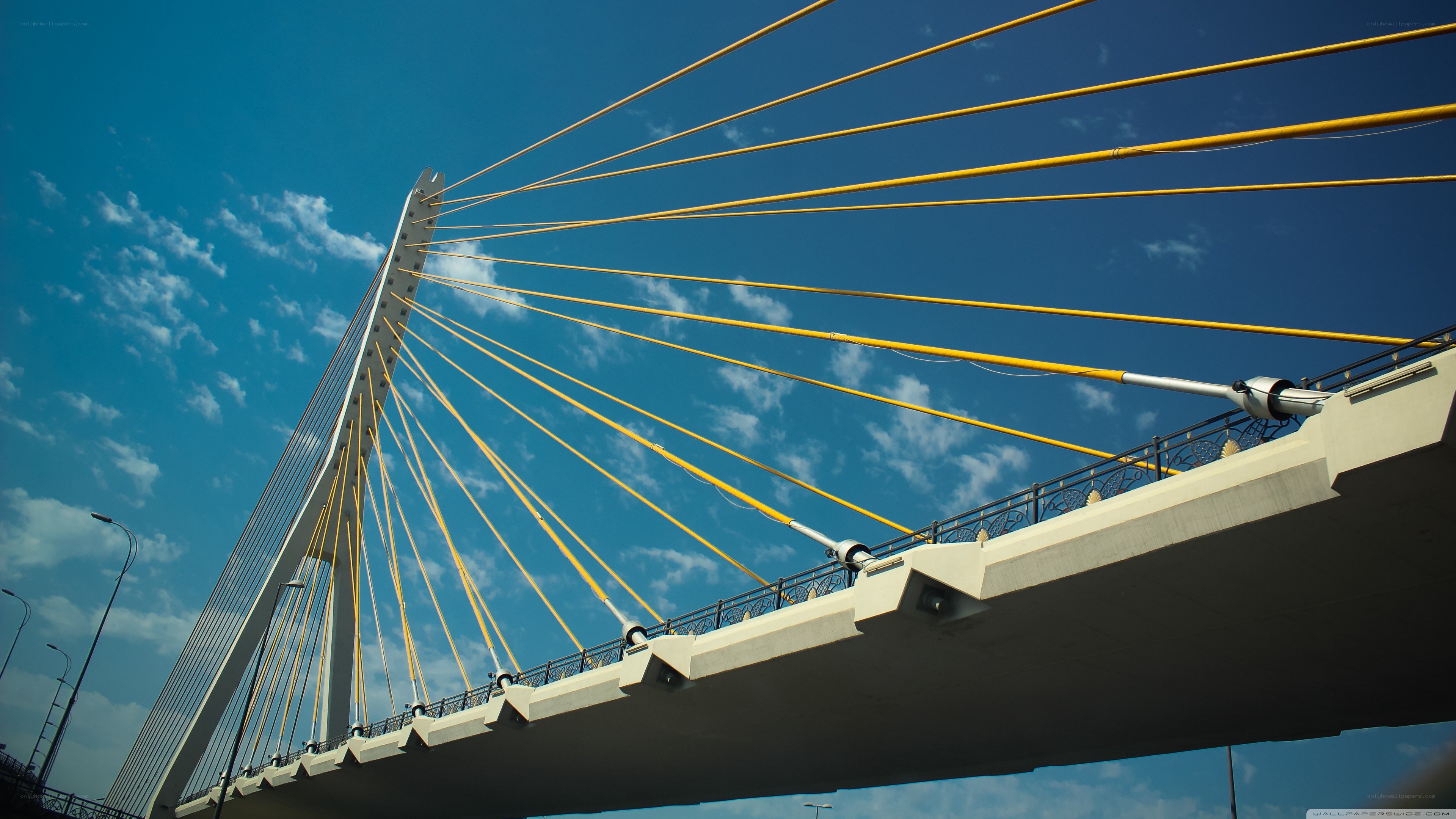 Cable-stayed bridge under blue sky