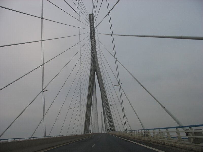 Cable-stayed bridge view