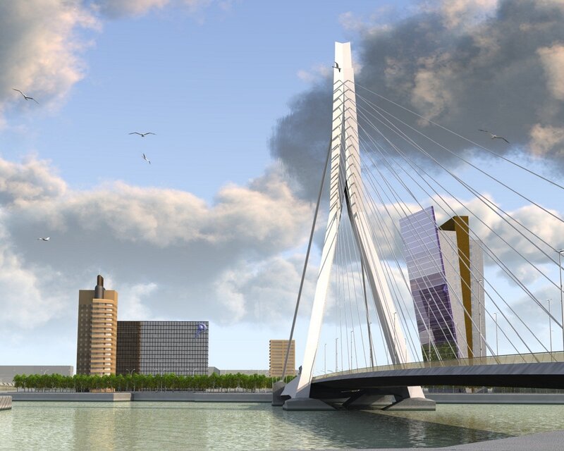Cable-stayed Bridge — White
