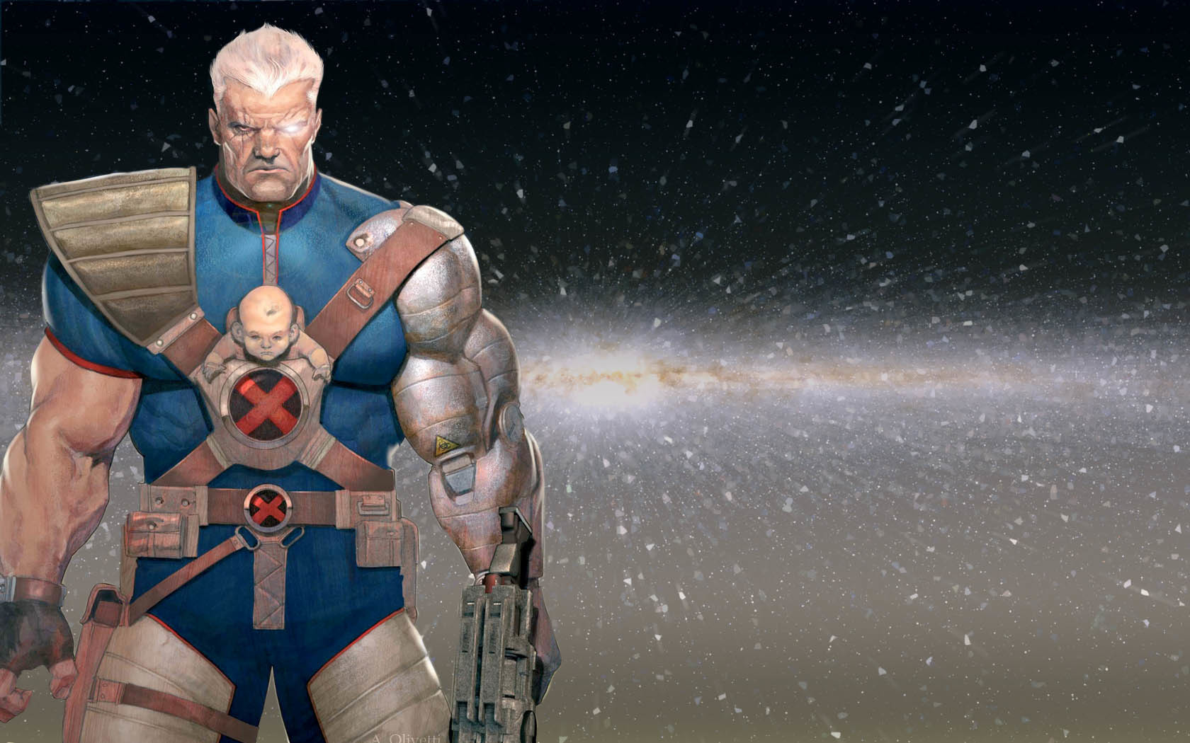 Cable with baby in space