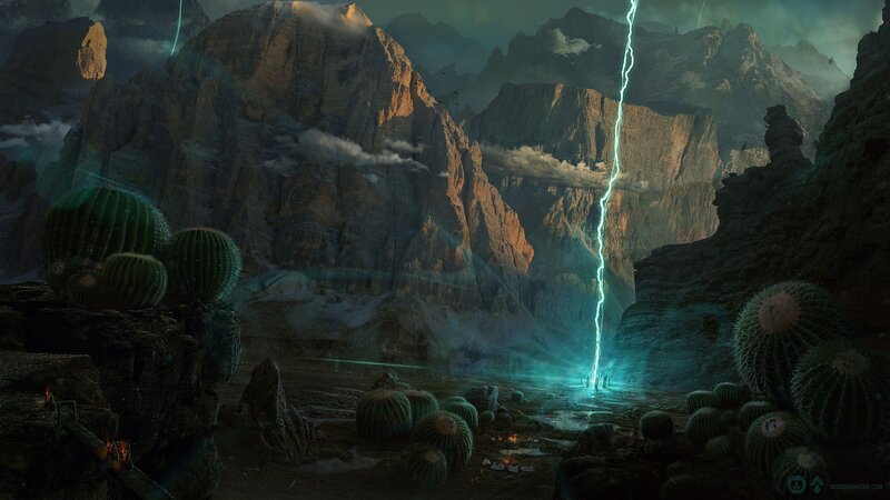 Cacti in Canyon — Green