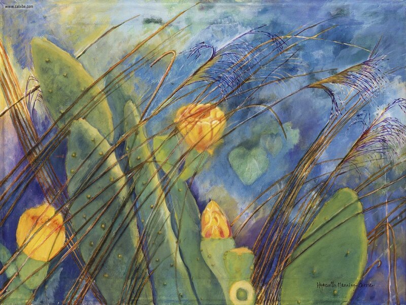 Cactus and Grass Painting