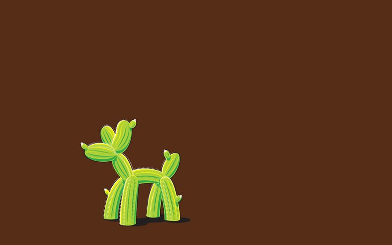 Cactus Dog Sculpture