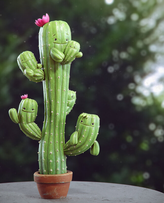 Cactus Family Sculpture