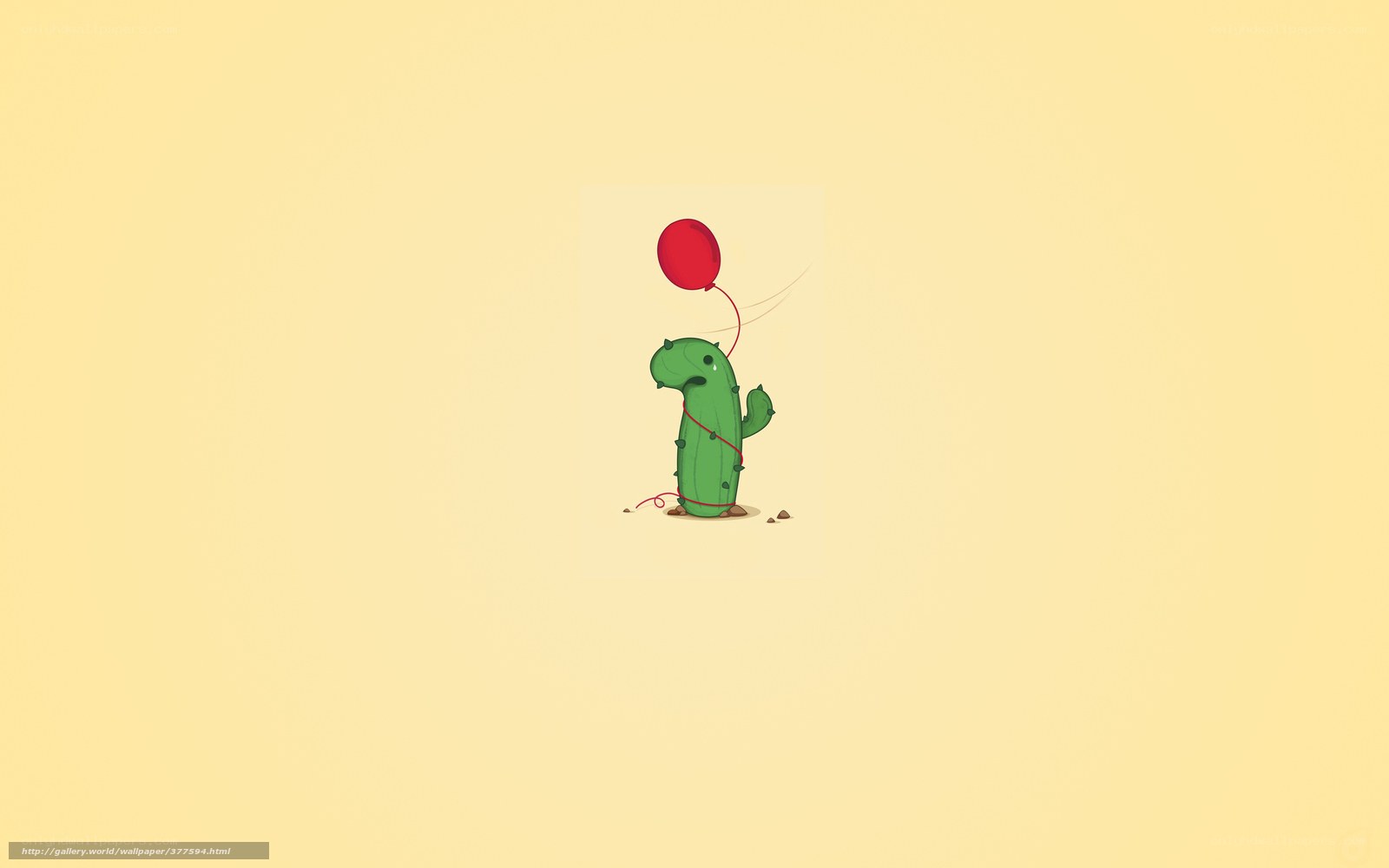 Cactus with red balloon