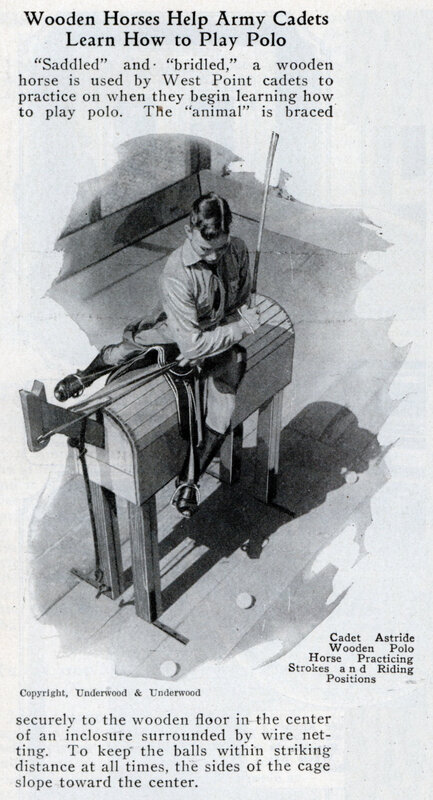 Cadet on wooden horse