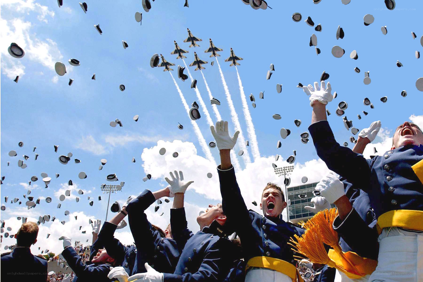 Cadets celebrating graduation