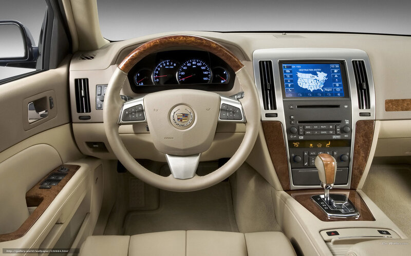 Cadillac Car Interior — Beige, Neutral, Photograph, Steering Wheel, Dashboard
