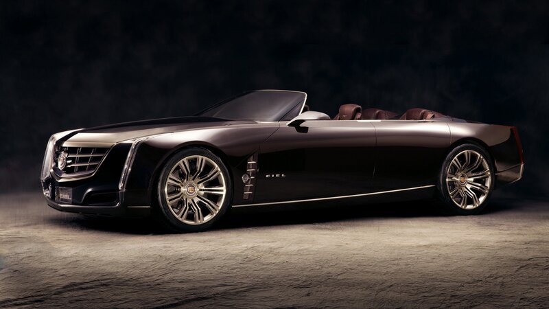 Cadillac Ciel Concept Car — Black, Dramatic, Photograph, Convertible, Leather Seats