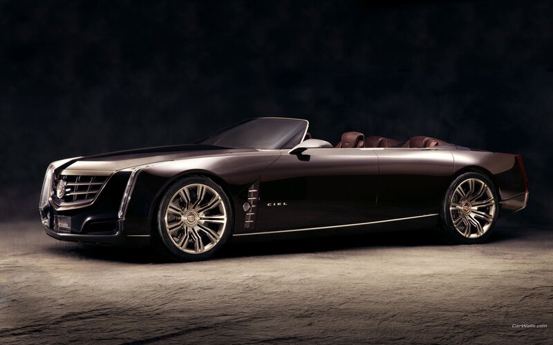 Cadillac Ciel Concept Car — Black, Dramatic, Photograph, Convertible, Leather Seats, Wheels