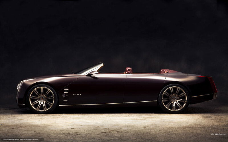 Cadillac Ciel Concept Car — Black, Dramatic, Photograph, Convertible, Red Seats