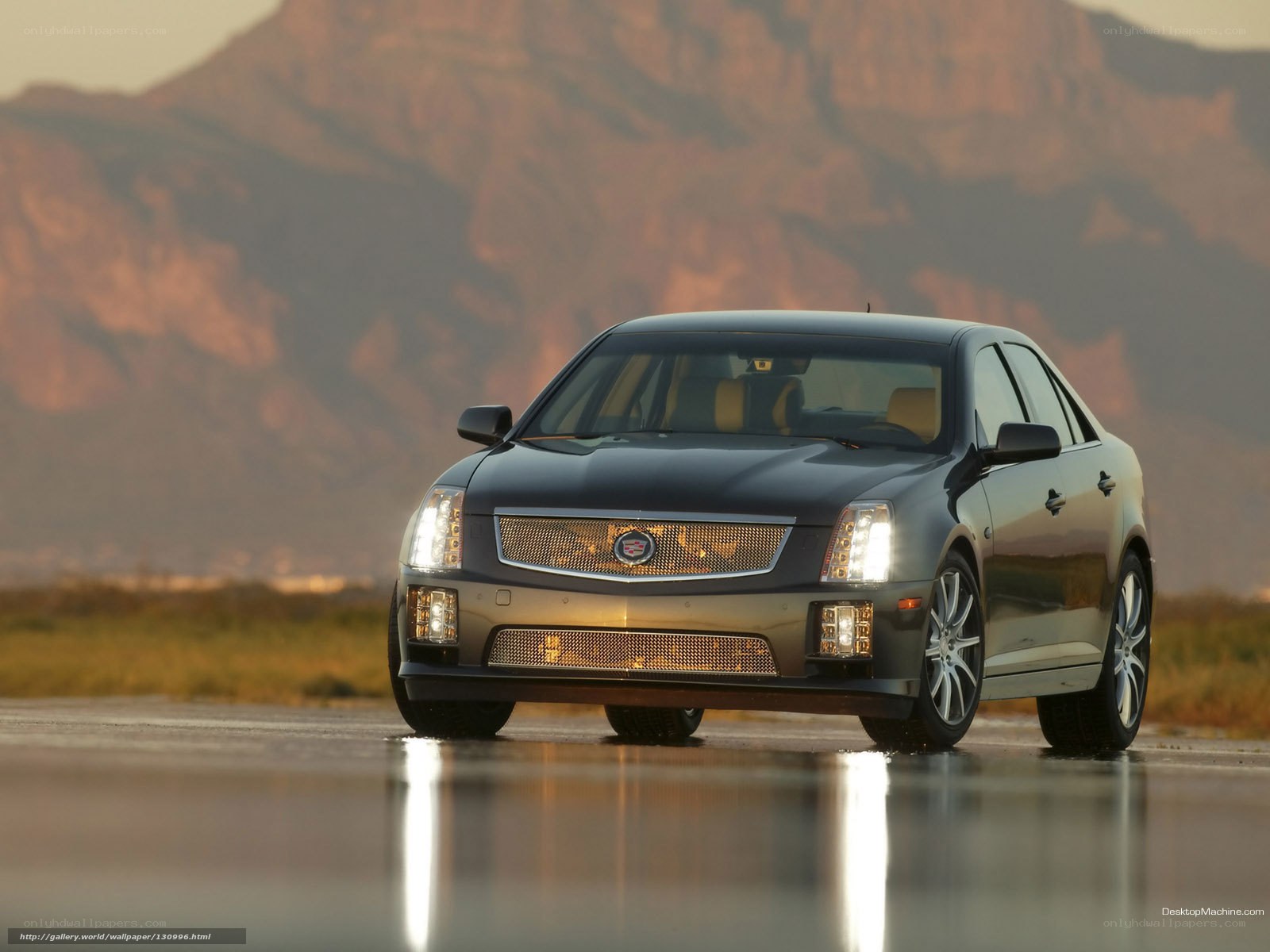 Cadillac CTS in desert landscape