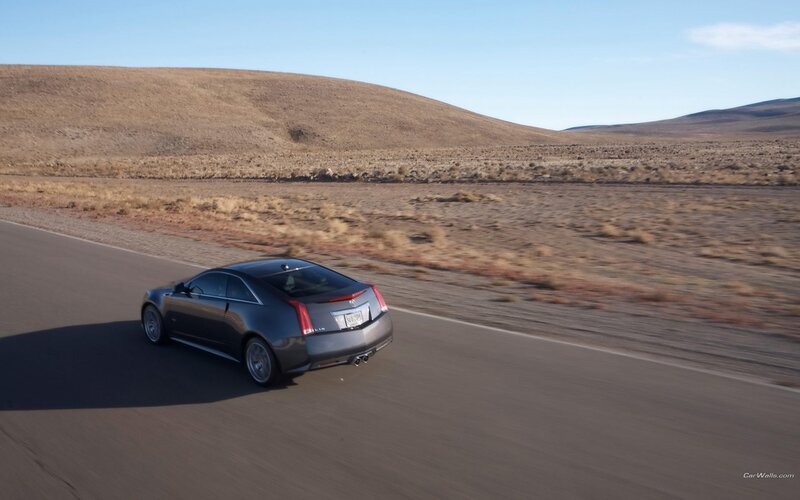 Cadillac CTS-V driving on desert road