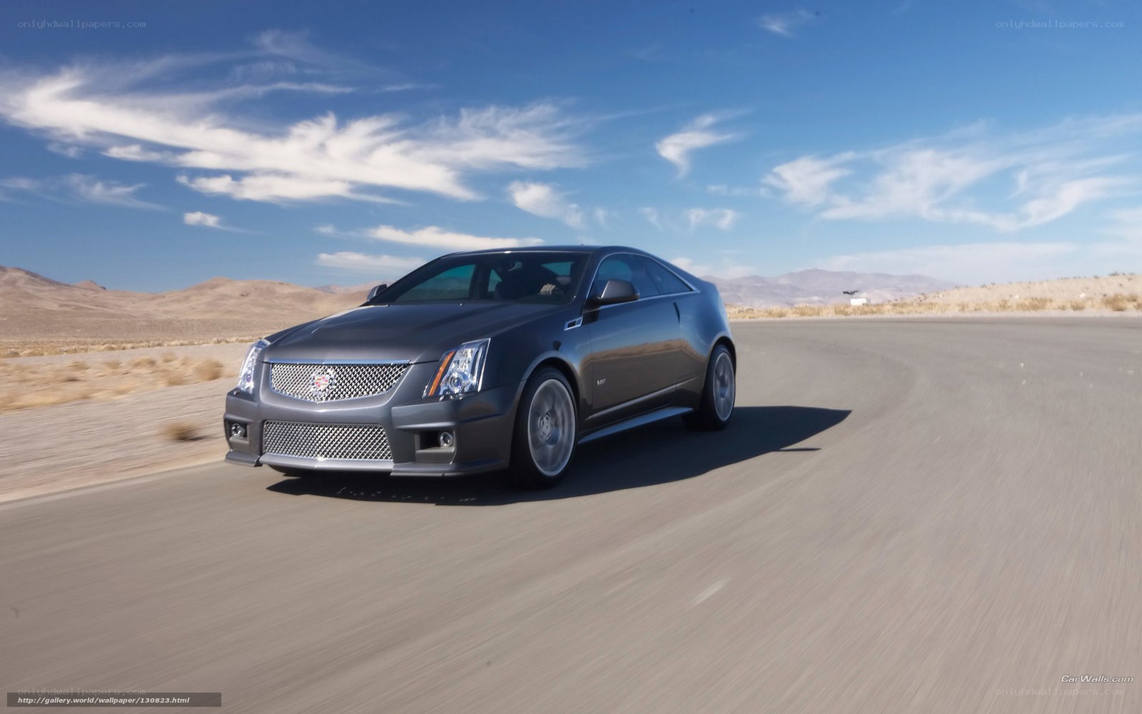 Cadillac CTS-V on desert road