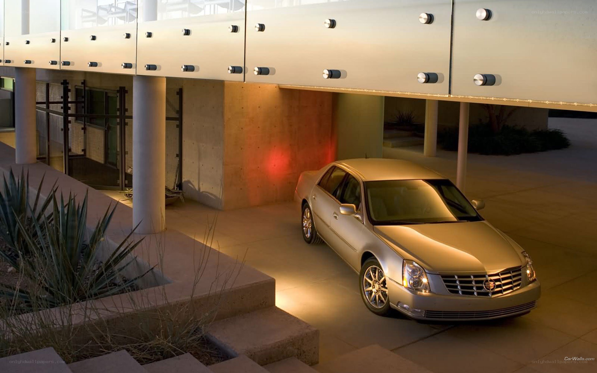 Cadillac DTS in modern setting