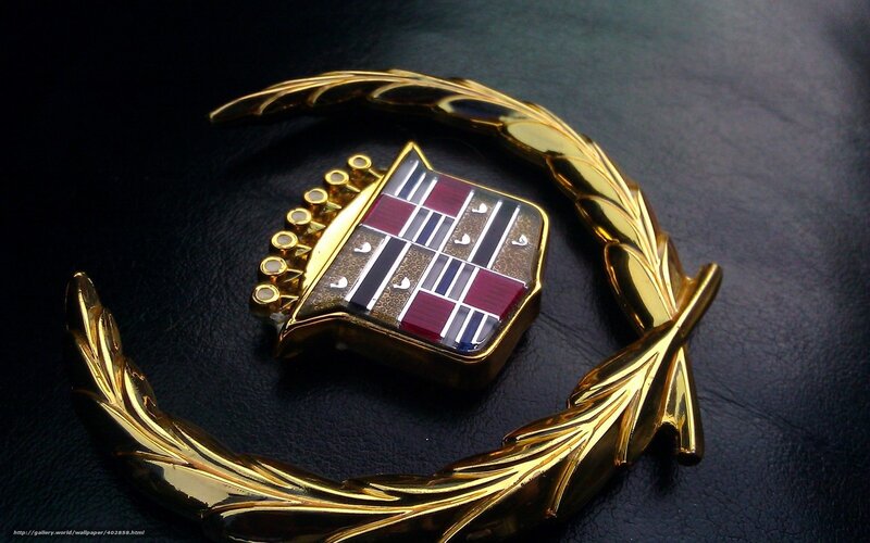 Cadillac emblem on leather