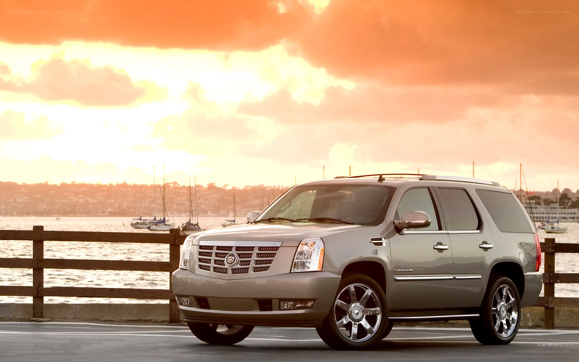 Cadillac Escalade by the water