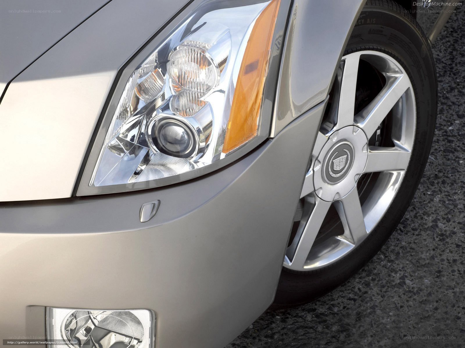 Cadillac headlight and wheel