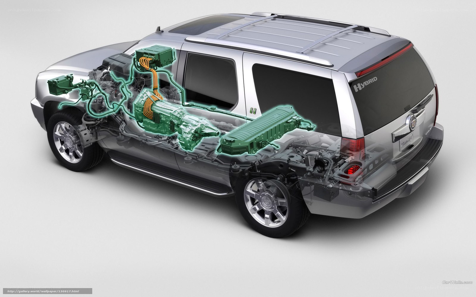 Cadillac hybrid SUV internal components