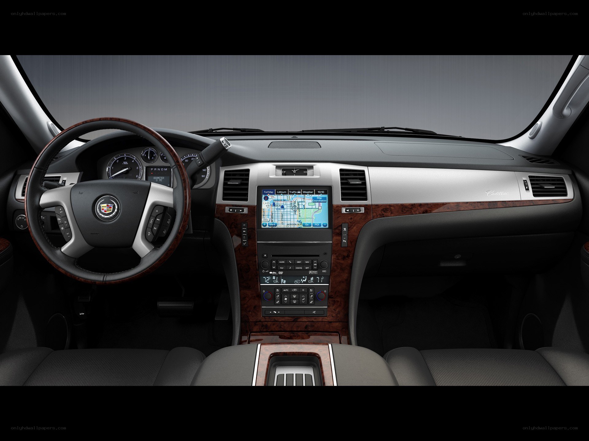 Cadillac interior dashboard view