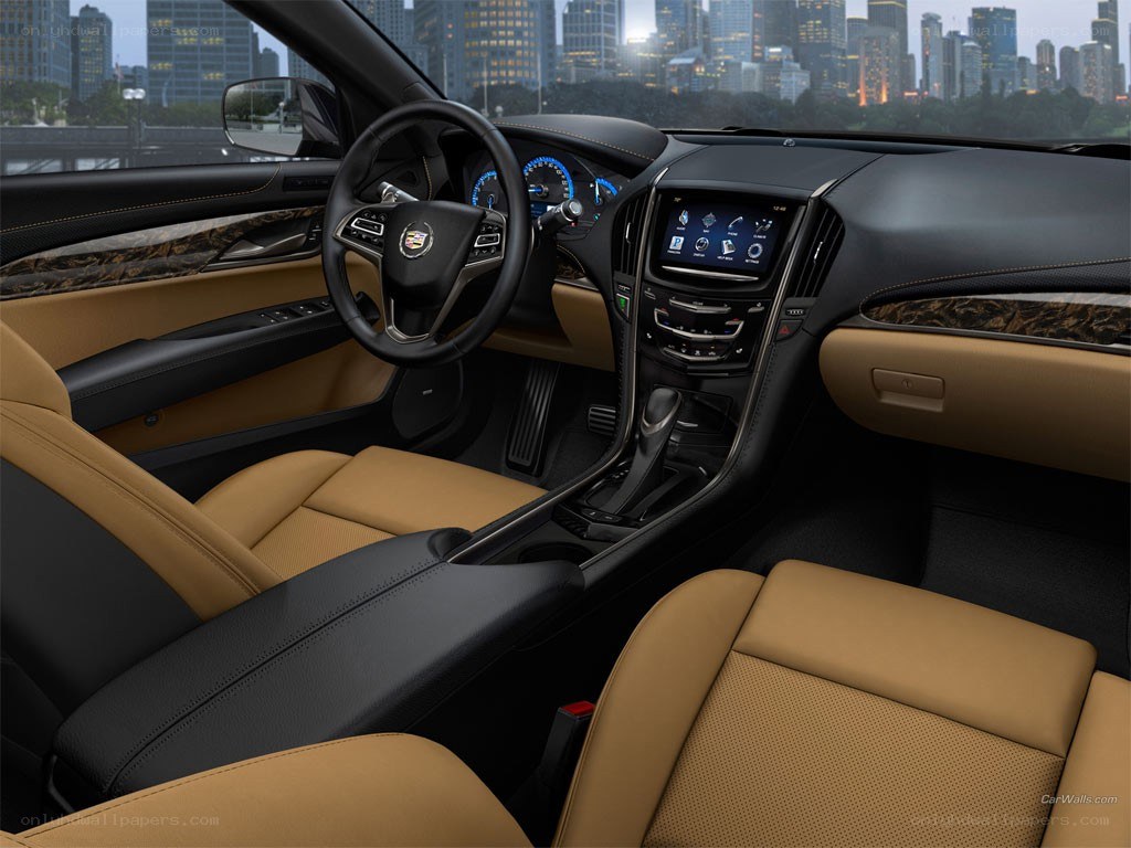 Cadillac interior with city view