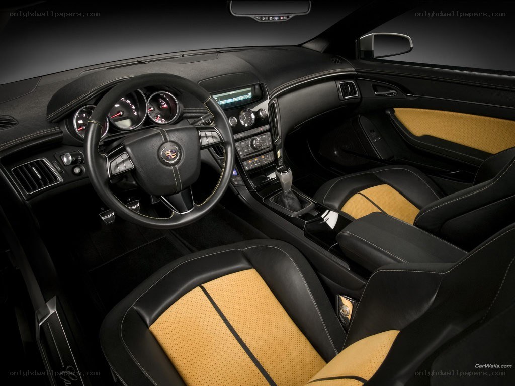 Cadillac interior with yellow accents