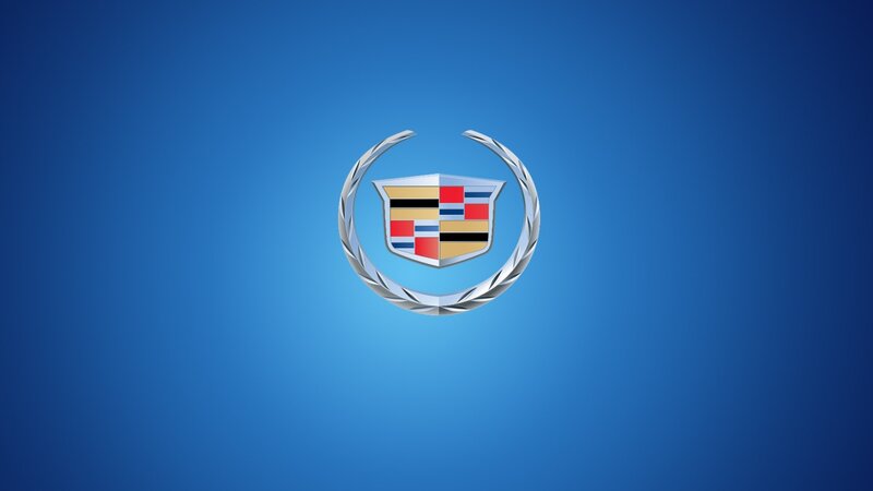 Cadillac logo on blue background