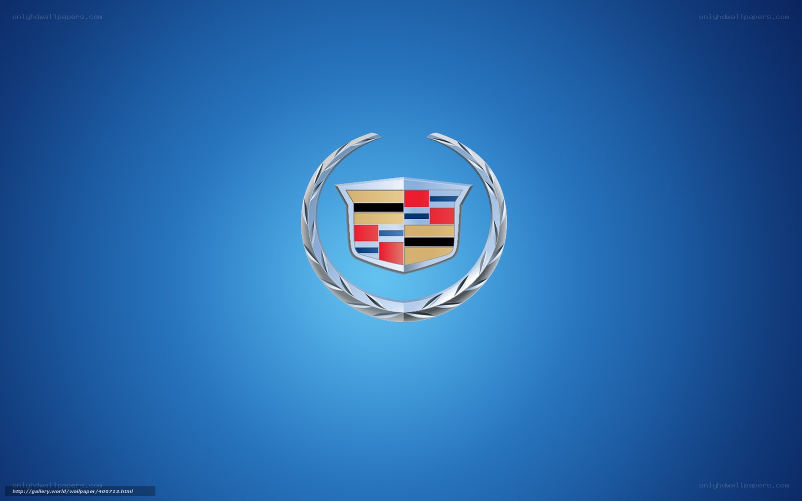 Cadillac logo on blue