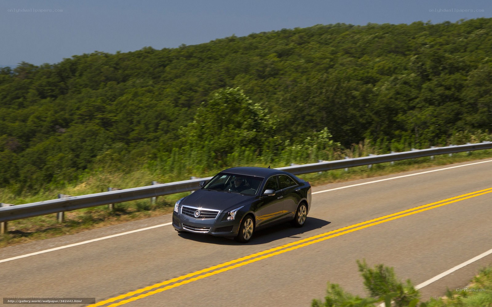 Cadillac on a winding road