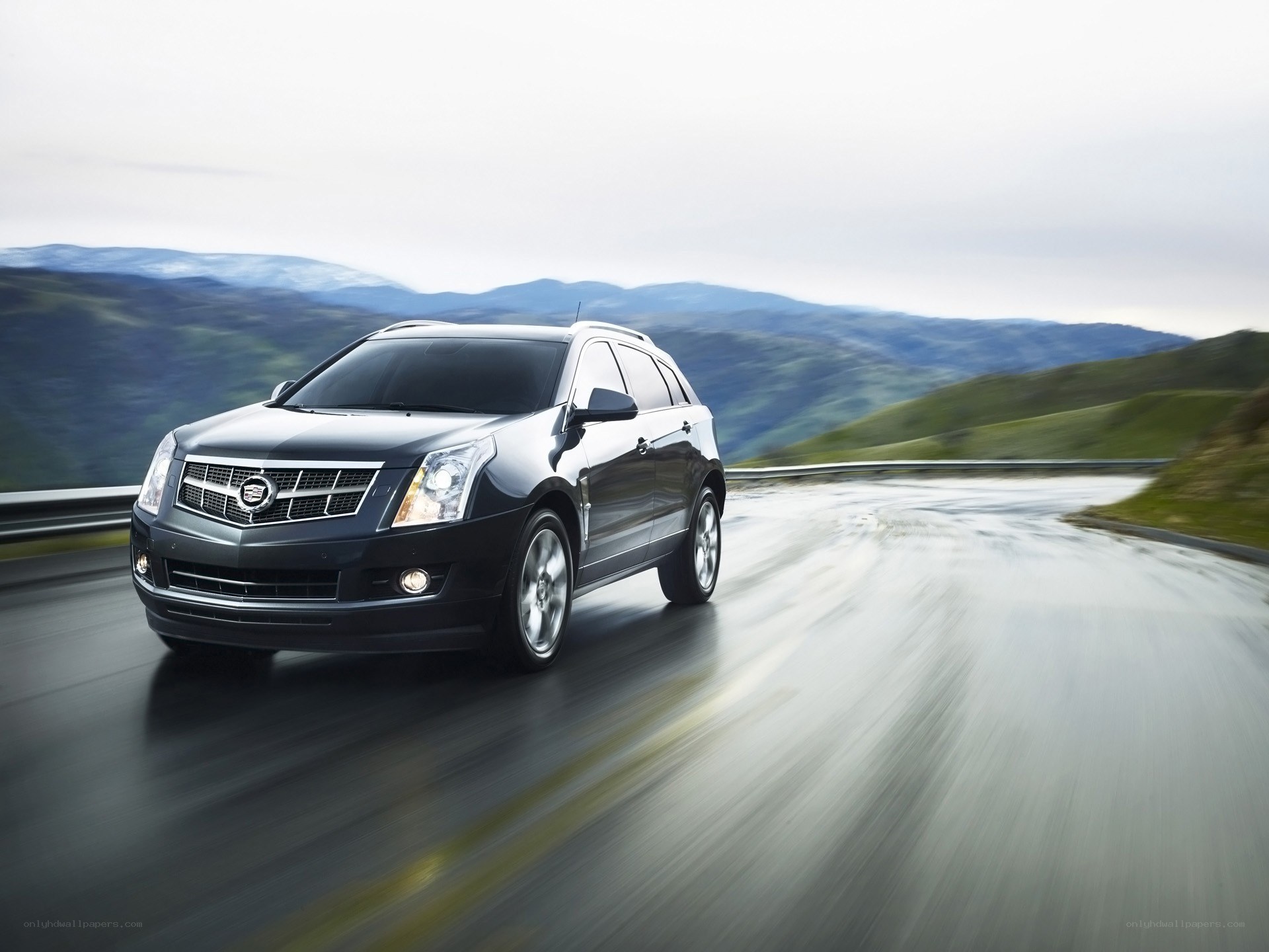Cadillac SRX on a winding road