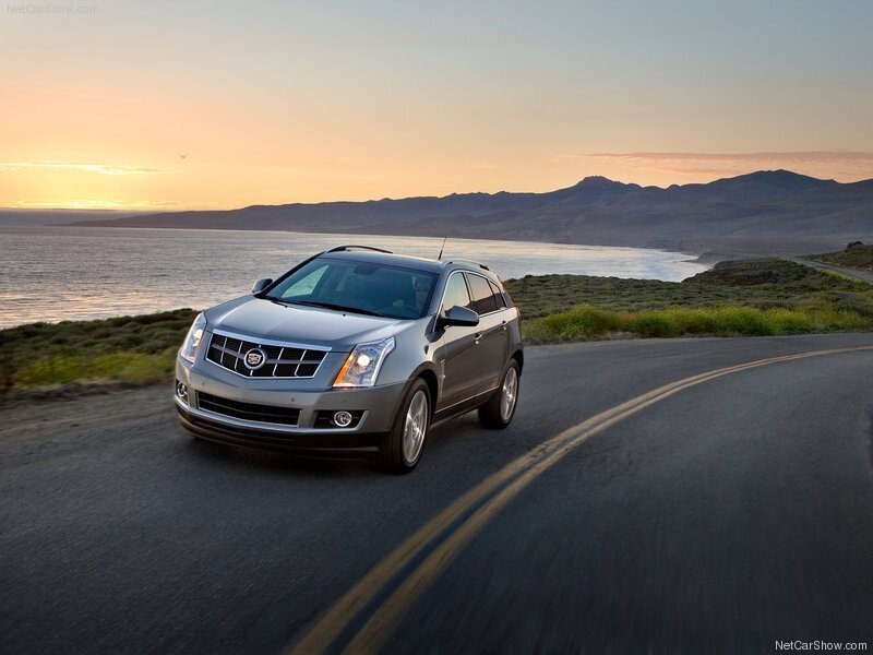 Cadillac SRX on coastal road