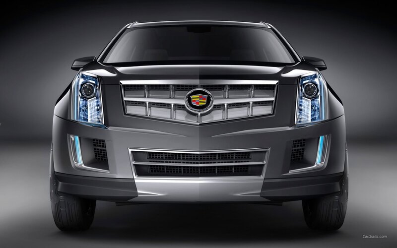 Cadillac SUV Front View — Black, Dramatic
