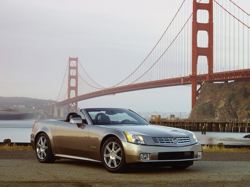 Cadillac XLR convertible by Golden Gate Bridge