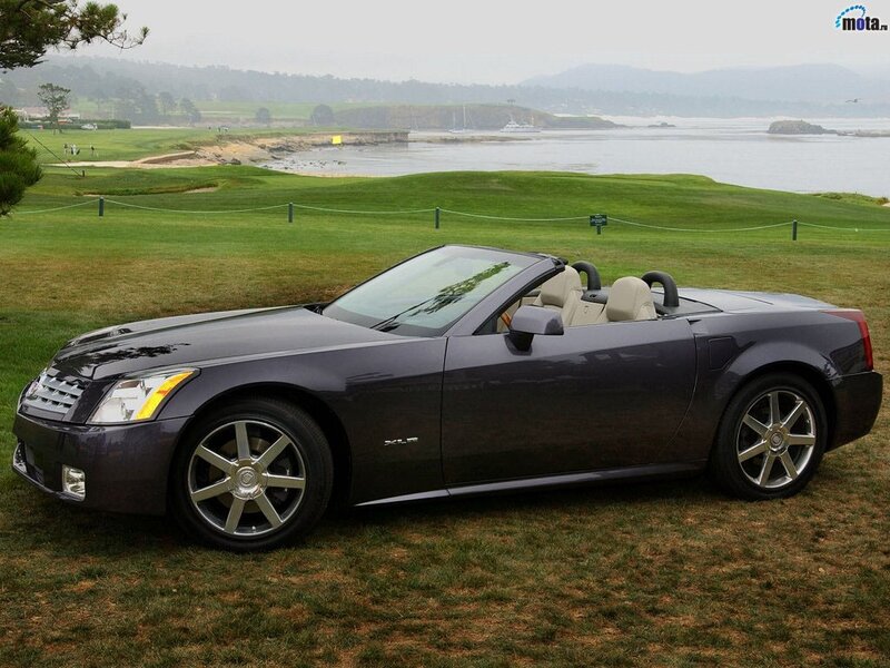 Cadillac XLR convertible on a golf course