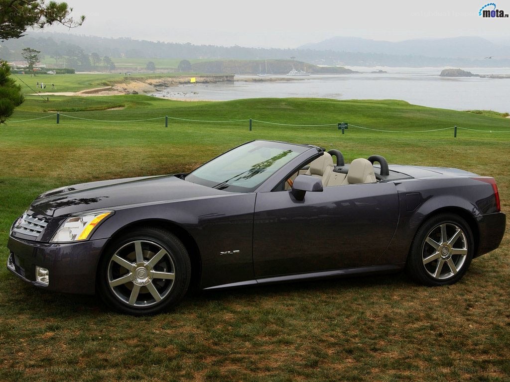 Cadillac XLR convertible on a golf course