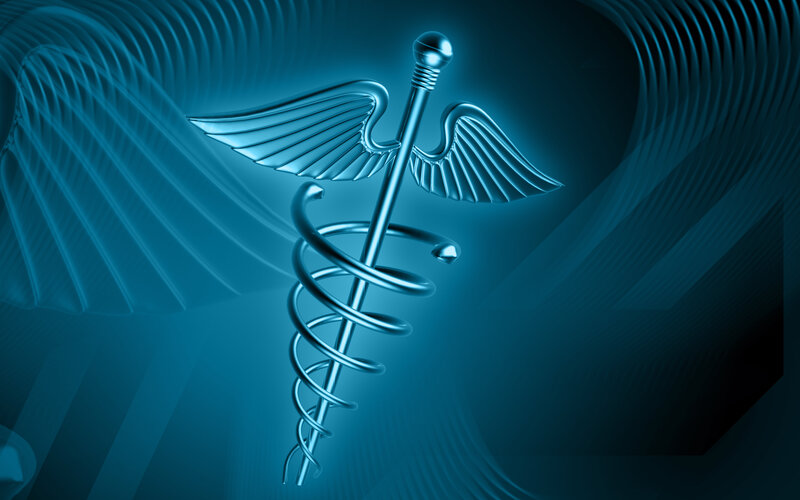 Caduceus Symbol — Blue