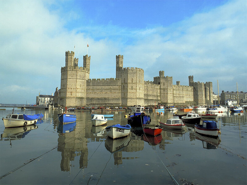 Caernarfon Castle and harbor