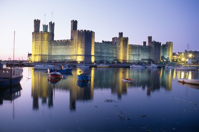 Caernarfon Castle at dusk