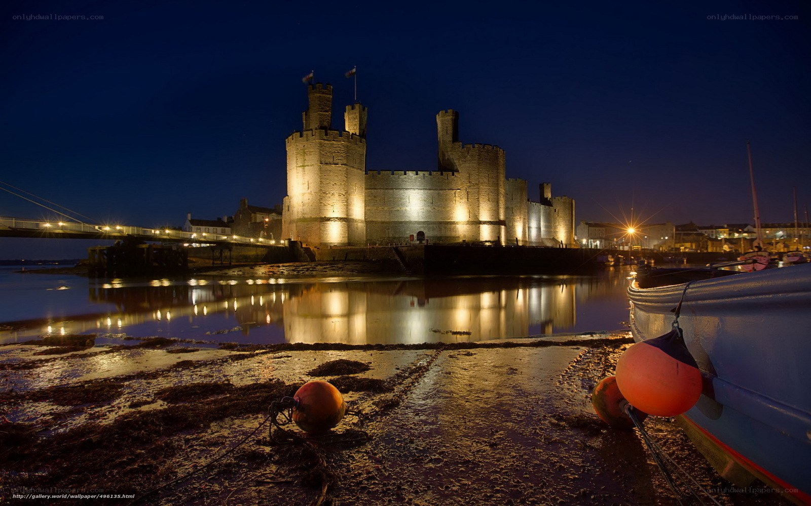 Caernarfon Castle at night