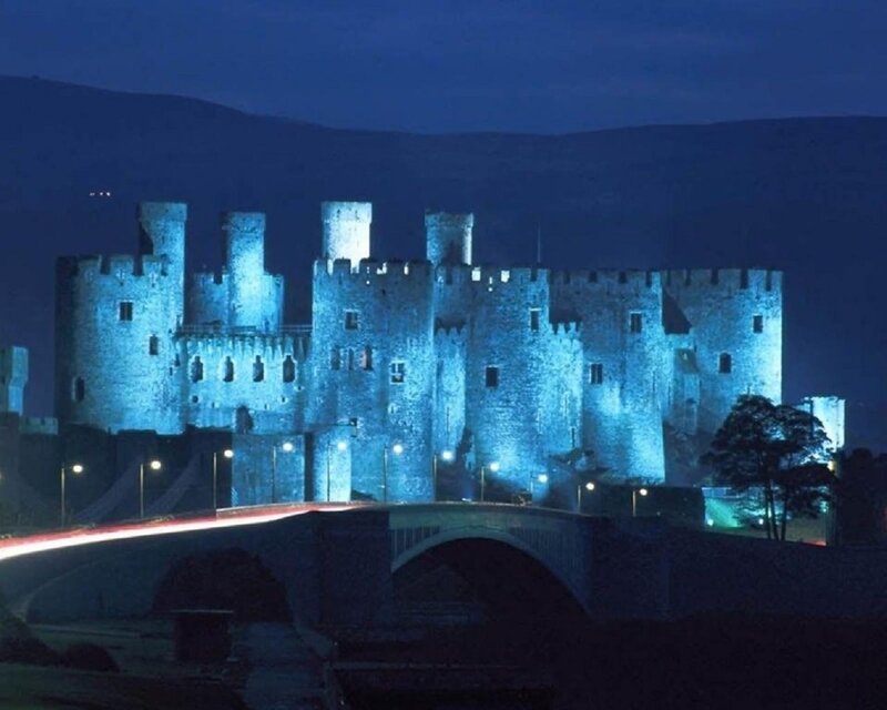 Caernarfon Castle — Blue, Dramatic, Night, Photograph, Bridge