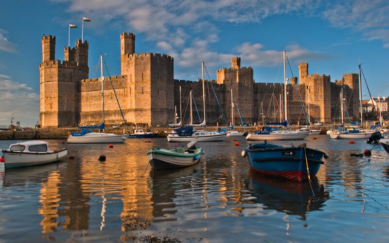 Caernarfon Castle — Blue, Serene, Sunset