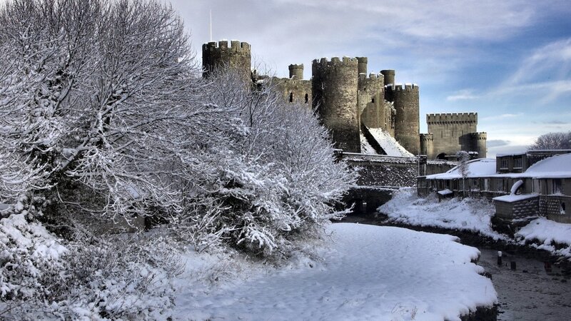 Caernarfon Castle in Snow