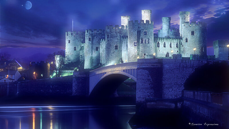 Caerphilly Castle at Night